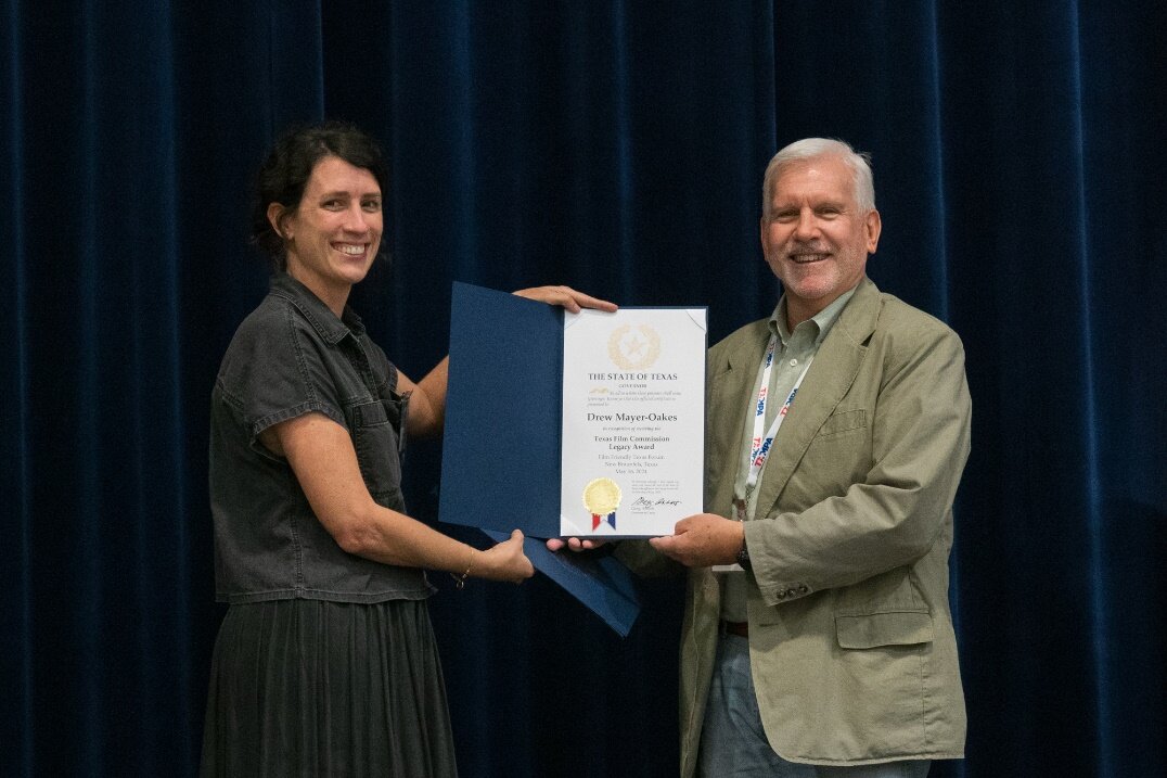 Commissioner Drew Mayer-Oakes receives 2024 Texas Film Commission Legacy Award